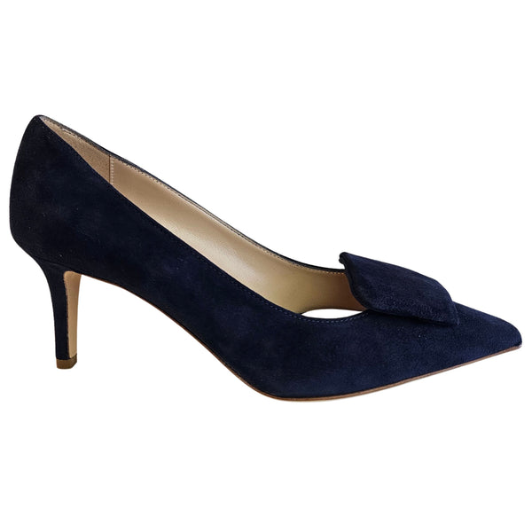 Fabio Rusconi, Pumps aus Wildleder in Dunkelblau