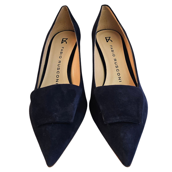 Fabio Rusconi, Pumps aus Wildleder in Dunkelblau