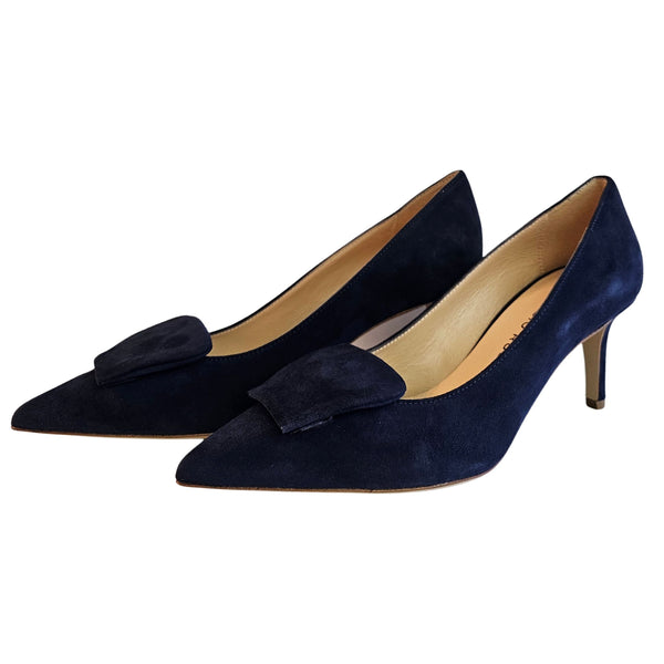 Fabio Rusconi, Pumps aus Wildleder in Dunkelblau