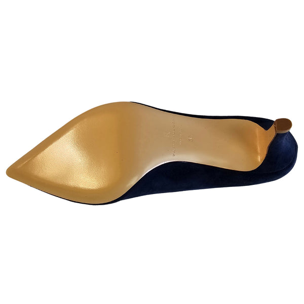 Fabio Rusconi, Pumps aus Wildleder in Dunkelblau