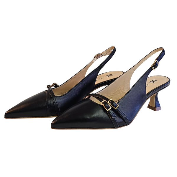 Fabio Rusconi, schwarzer Slingpumps aus Nappaleder