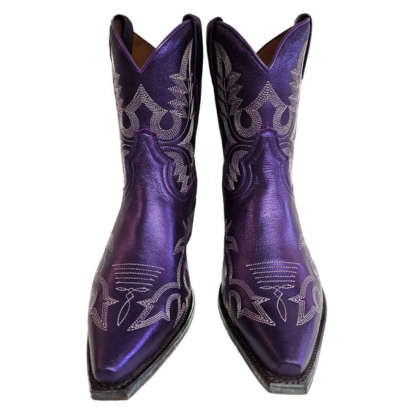 Sendra, handgearbeitete Cowboystiefelette in Lila