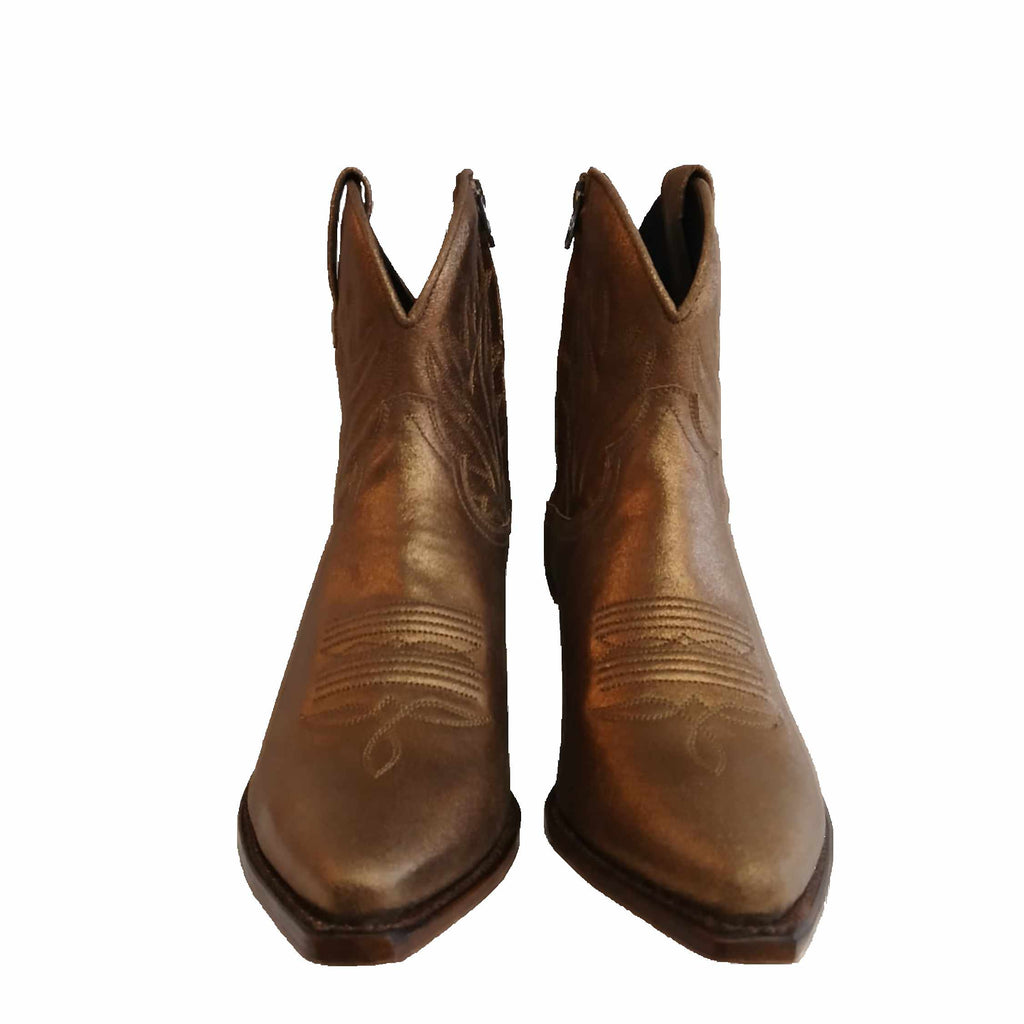 cowboy damenrad Sendra, extravagante Cowboy-Boots in Gold – Schuhe by Milliways