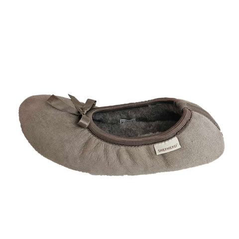 Shepherd, Saga, fellgefütterter Ballerina Hausschuh in Taupe