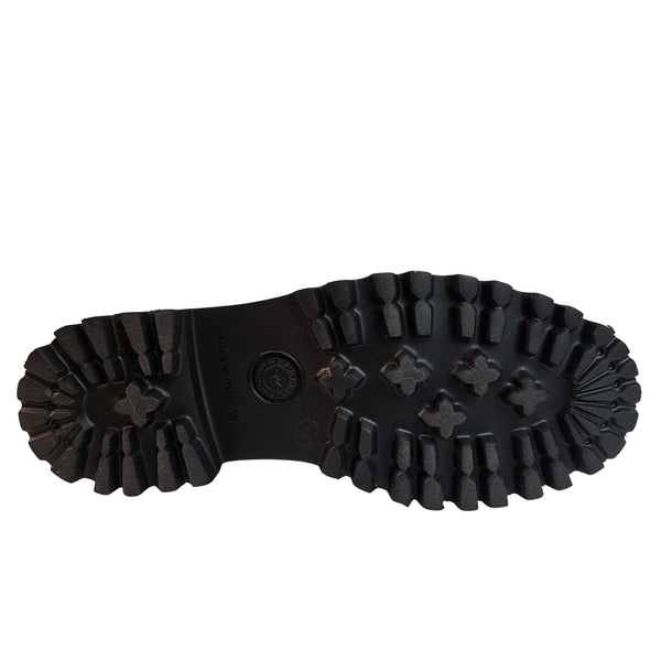 Caiman, schwarze Stiefelette mit Lammfell