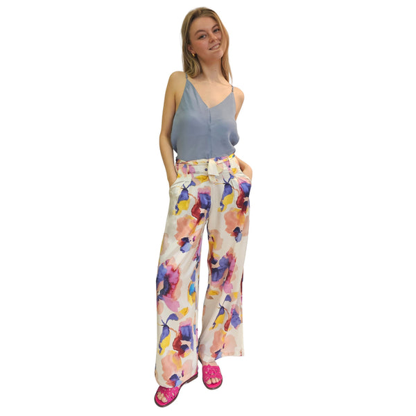 Joyce & Girls, Seidenhose mit Blumenprint