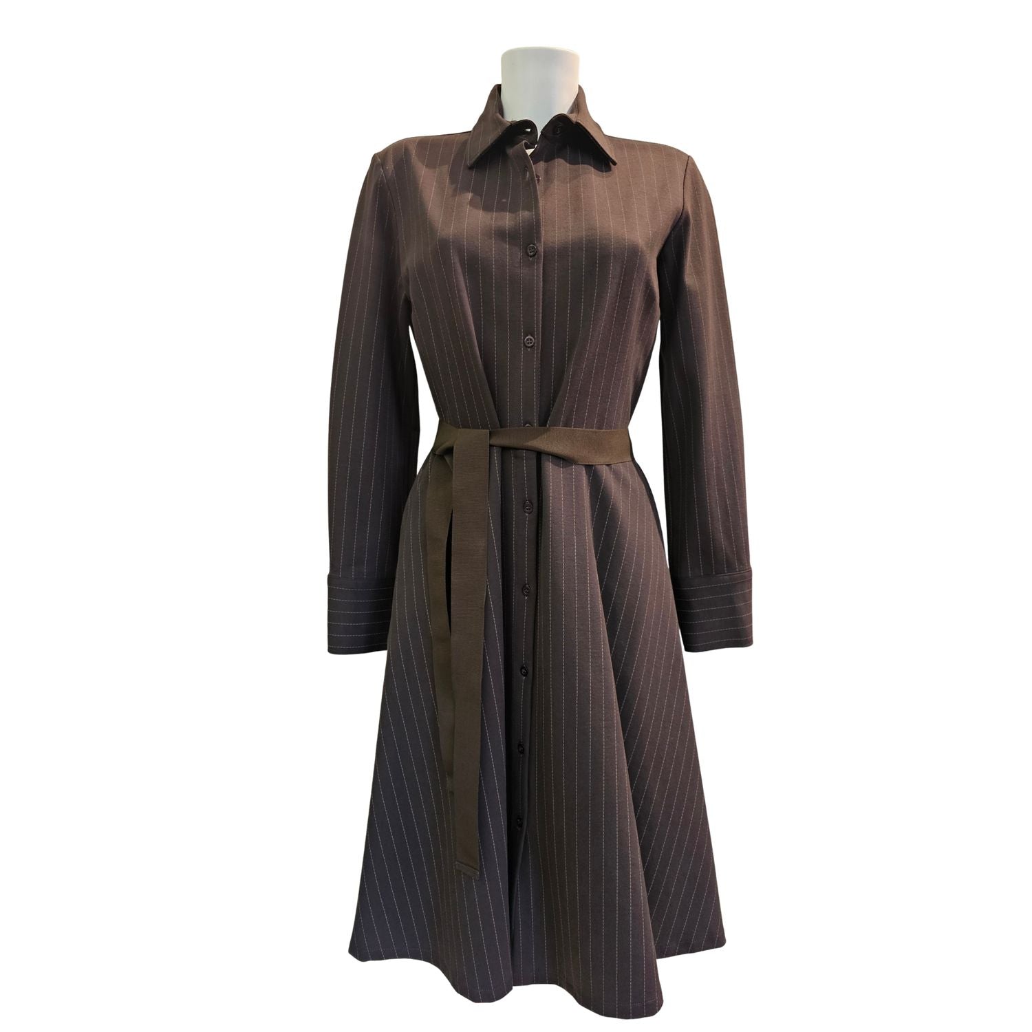 Vicario Cinque, AREA, dunkelbraunes Hemdblusenkleid