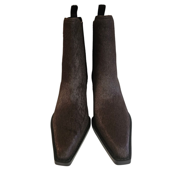 Lola Cruz, Cowboy Chelsea Stiefelette aus Ponyfell in Braun