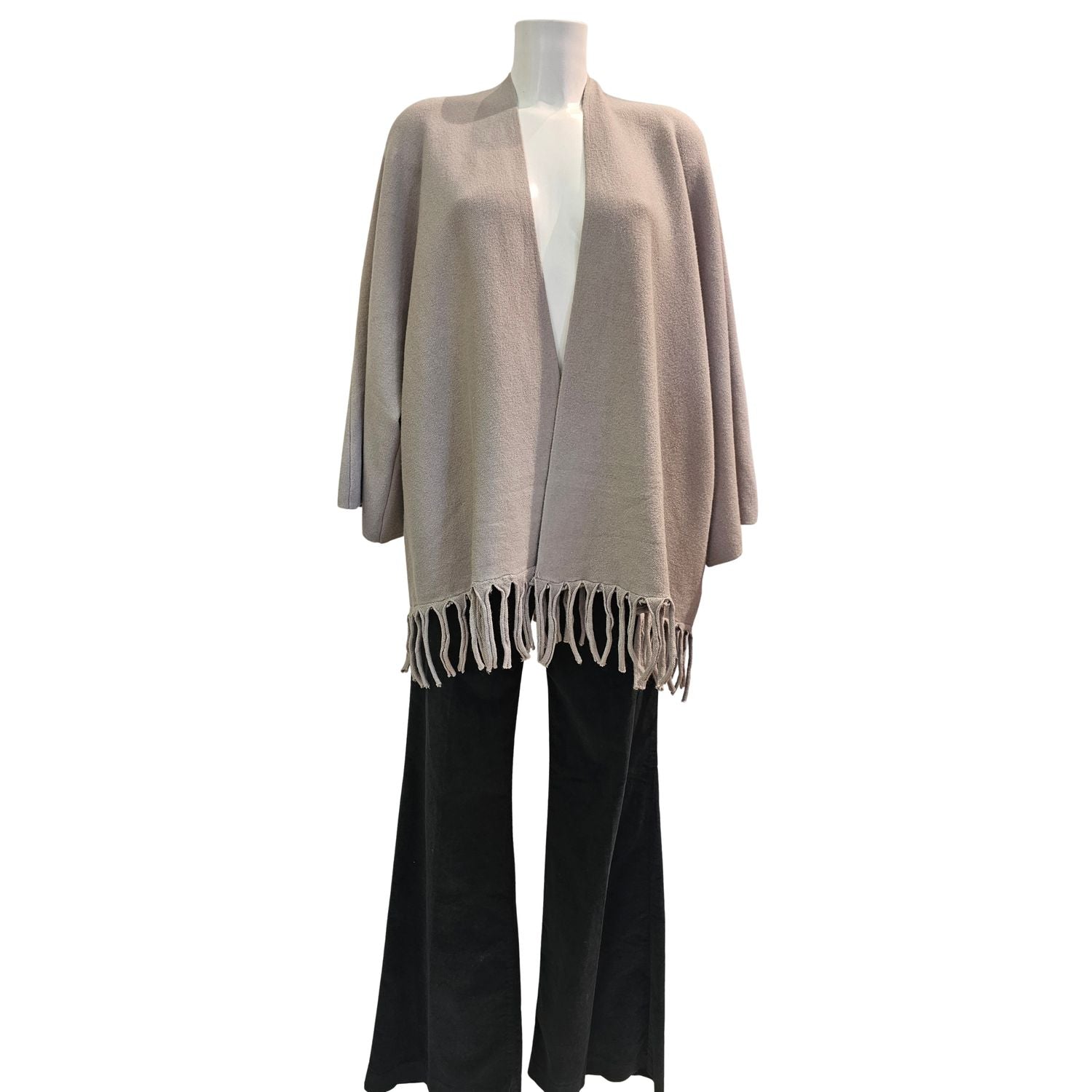 Vicario Cinque, MILDRED, Jacke mit Fransen in Taupe