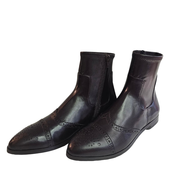 Truman´s, Nappaleder Stiefelette in Braun mit Lochmuster