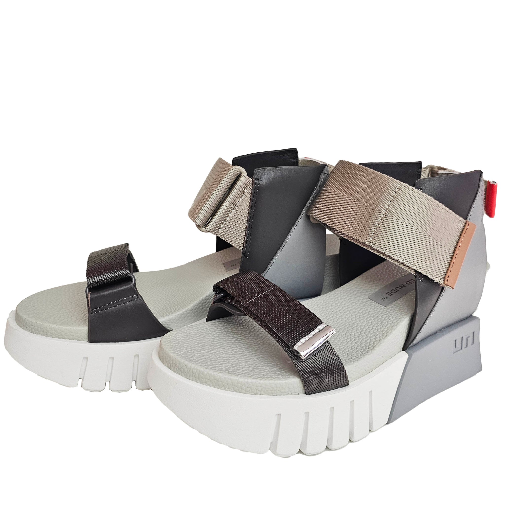 United Nude, Delta Run, Plateau-Sandale in Grau-Weiß – Schuhe by