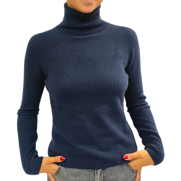 Vanisé, Rollkragen Pullover in Kobaltblau