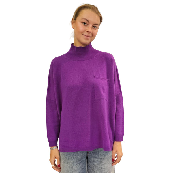 Vanisé, weiter Rollkragenpulli in Violett