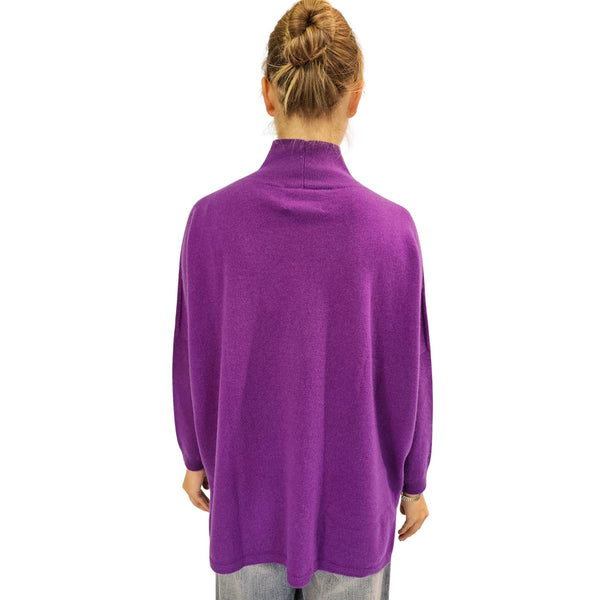 Vanisé, weiter Rollkragenpulli in Violett