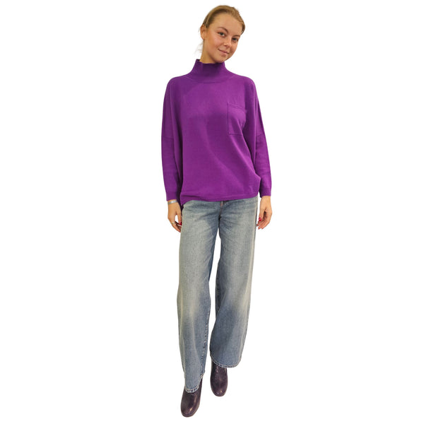 Vanisé, weiter Rollkragenpulli in Violett