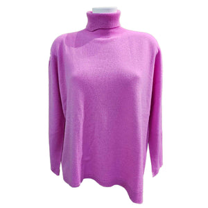 Vanisé, weit geschnittener Rollkragenpullover in Fuchsia