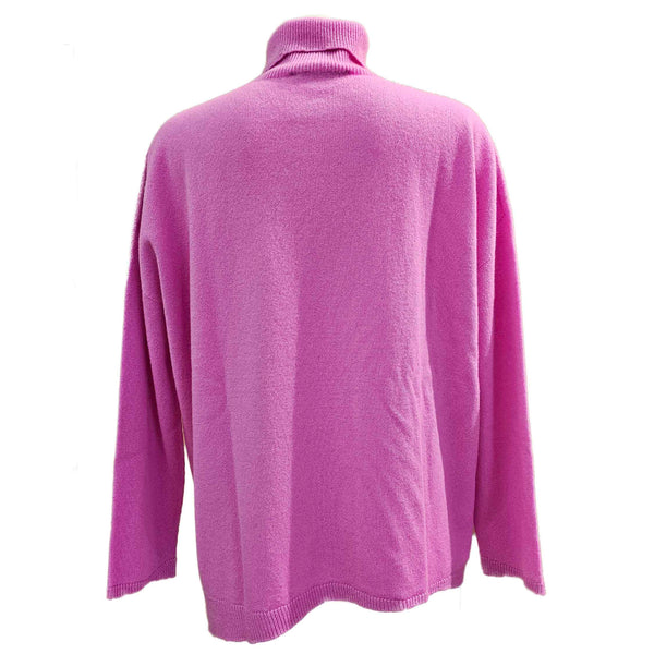 Vanisé, weit geschnittener Rollkragenpullover in Fuchsia