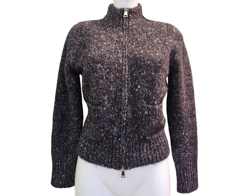 Vanisé, Strickjacke mit Reißverschluß Grau meliert