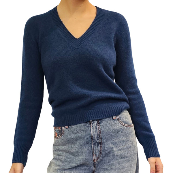 Vanisé, Pullover mit V-Ausschnitt in Kobaltblau