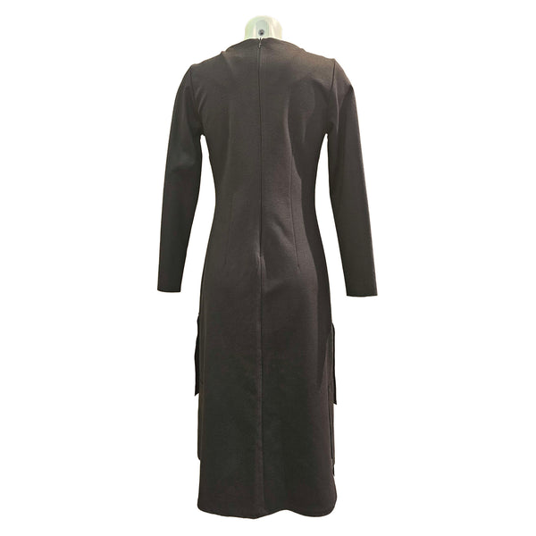 Vicario Cinque, Arietta, raffiniertes Midikleid in Schwarz