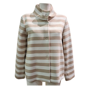 Vicario Cinque, CROZE, gestreifte Jacke in Beige