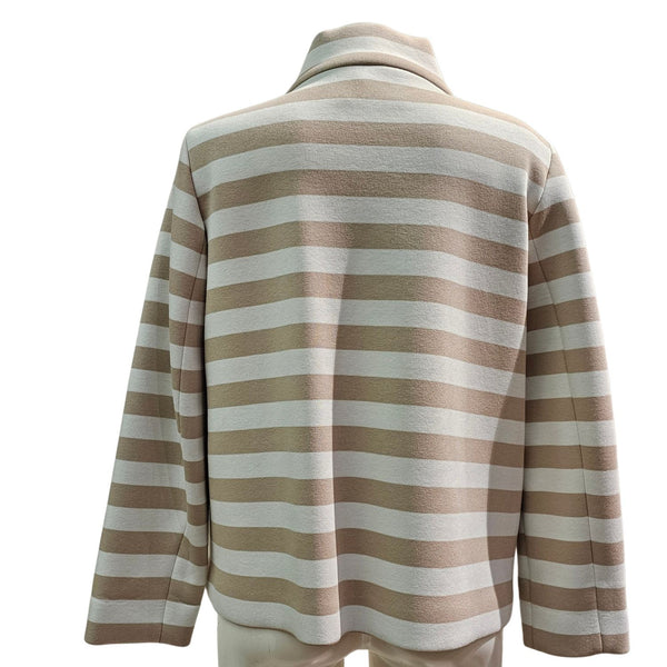 Vicario Cinque, CROZE, gestreifte Jacke in Beige