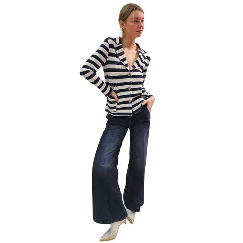 Vicario Cinque, CROZE, gestreifte Jacke in Navy