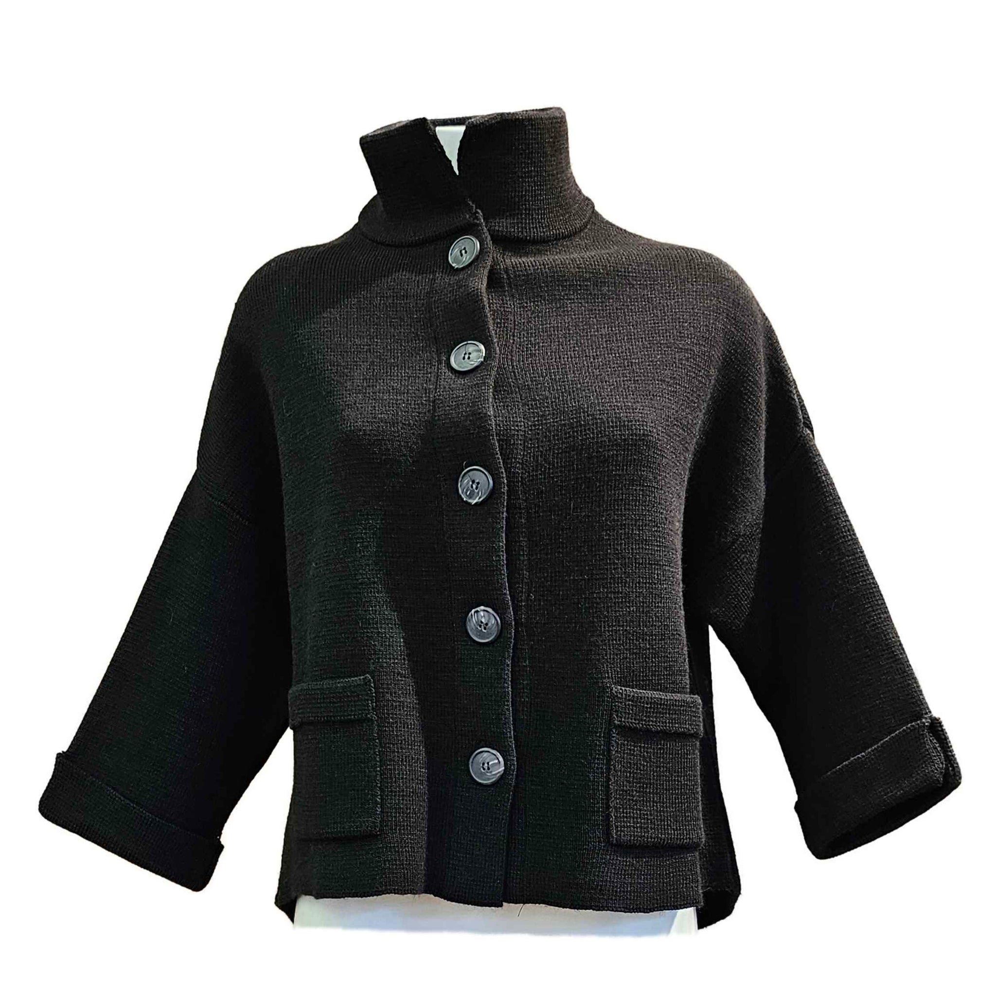 Vicario Cinque, Musc, Jacke mit Stehkragen in Schwarz