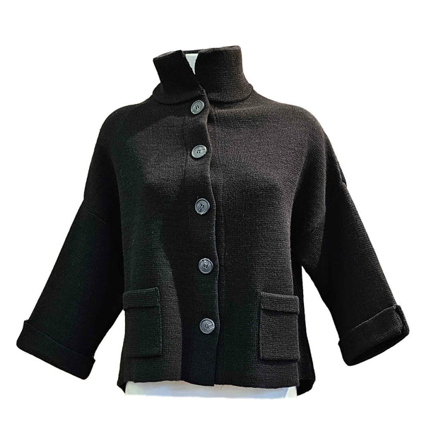 Vicario Cinque, Musc, Jacke mit Stehkragen in Schwarz