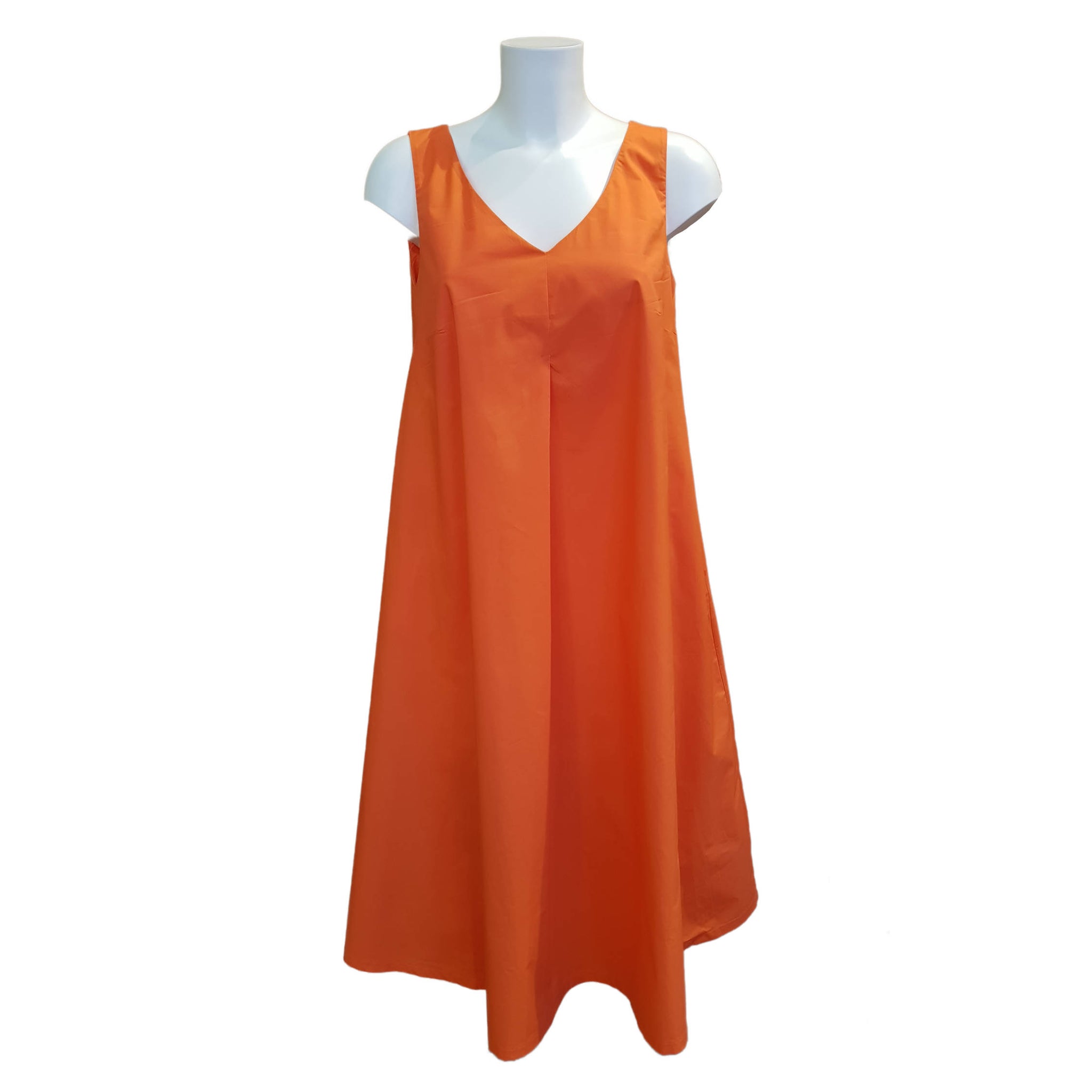 Vicario Cinque, Asmara  luftiges A-Linie-Kleid in Orange