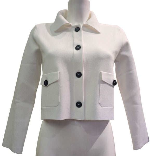 Vicario Cinque, MIRNA, Kurzstrickjacke in Offwhite