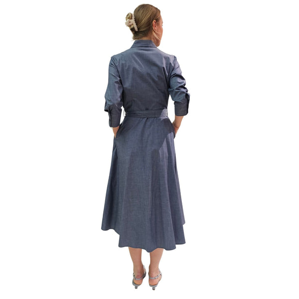 Vicario Cinque, ARPA, Hemdblusenkleid in Jeansblau
