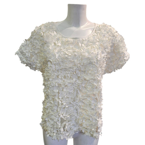 Vicario Cinque, SAMI, niedliche Bluse mit Blüten in Creme-Weiß