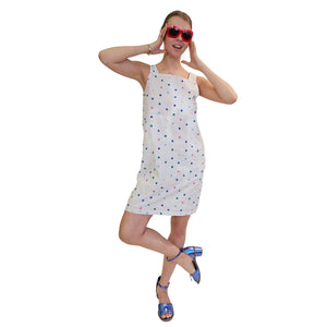 Vicario Cinque, ADORATA, Pünktchen-Kleid in Weiß