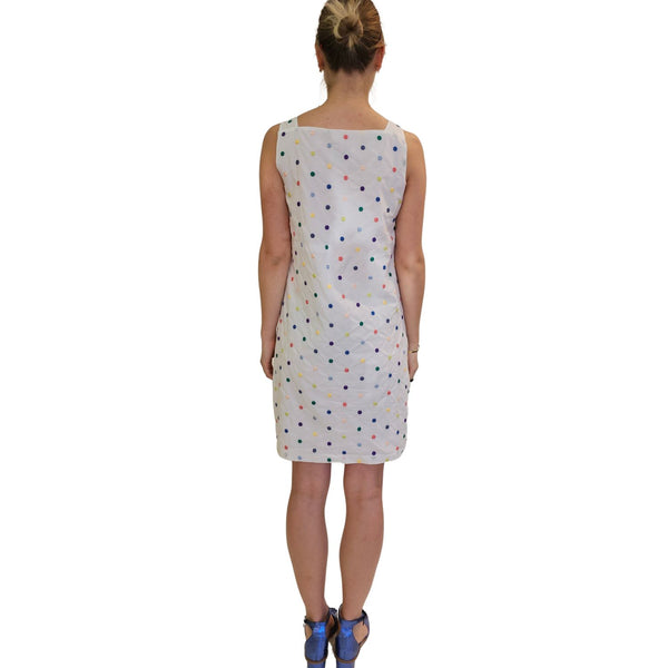 Vicario Cinque, ADORATA, Pünktchen-Kleid in Weiß