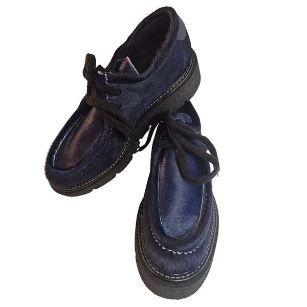 Weekend, Fell-Schnürschuh in Tintenblau