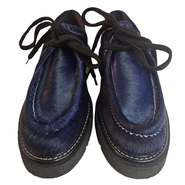 Weekend, Fell-Schnürschuh in Tintenblau