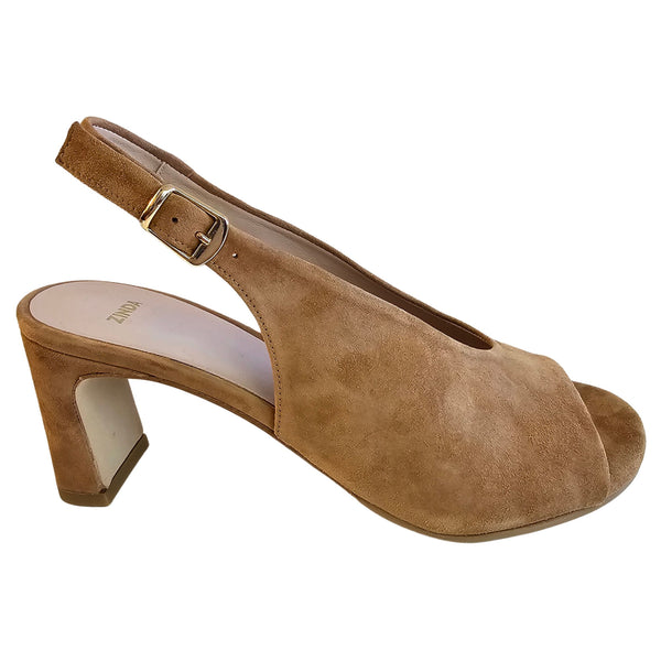 Zinda, Wildleder Sandalette in cognac