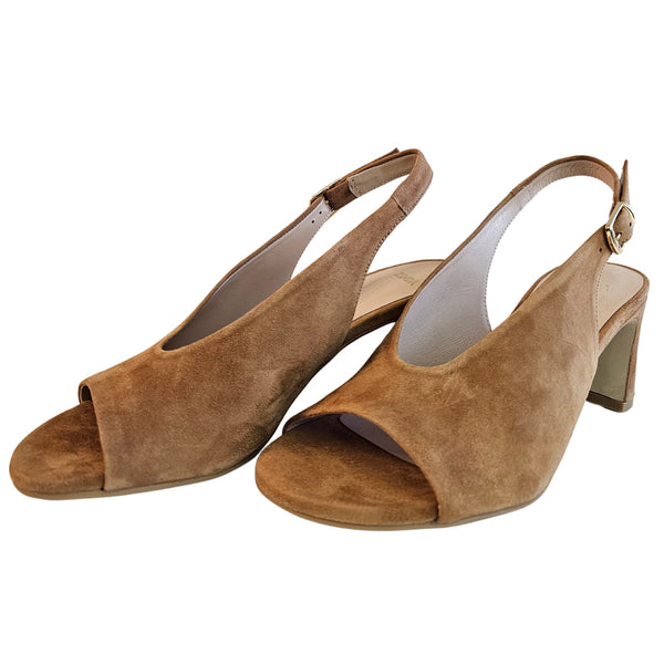 Zinda, Wildleder Sandalette in cognac