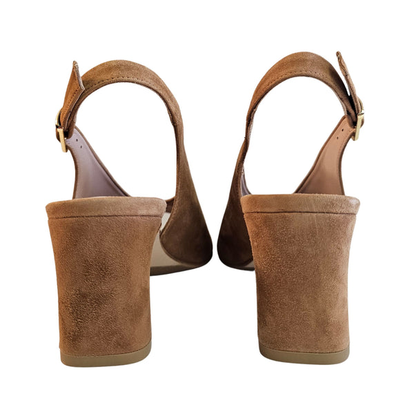 Zinda, Wildleder Sandalette in cognac