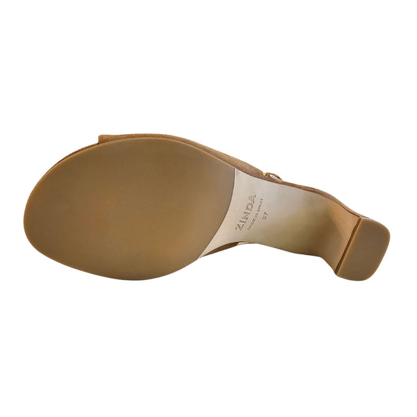 Zinda, Wildleder Sandalette in cognac