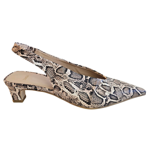 Zinda, Sling mit Snakeprint in Braun, Creme, Schwarz