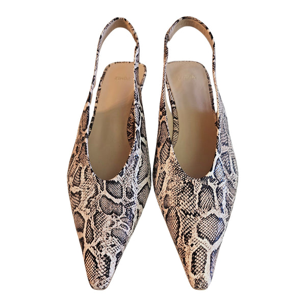 Zinda, Sling mit Snakeprint in Braun, Creme, Schwarz
