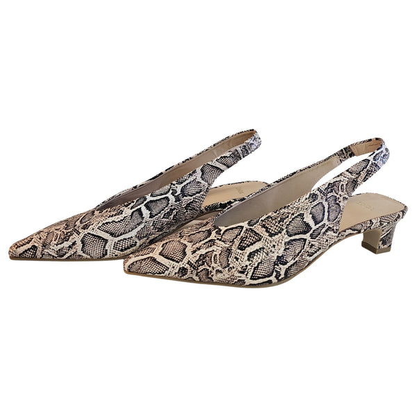 Zinda, Sling mit Snakeprint in Braun, Creme, Schwarz