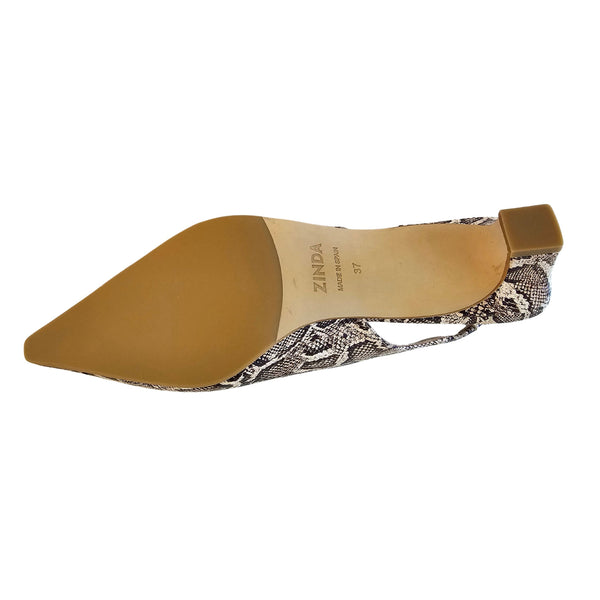 Zinda, Sling mit Snakeprint in Braun, Creme, Schwarz