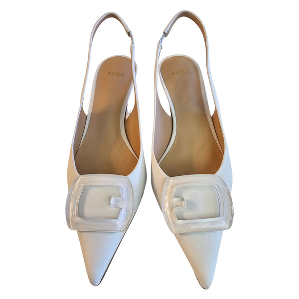 ZINDA, Slingback in Weiß
