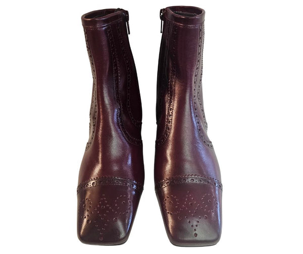 ZINDA, flache Stiefelette in Bordeaux