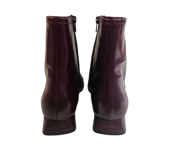 ZINDA, flache Stiefelette in Bordeaux