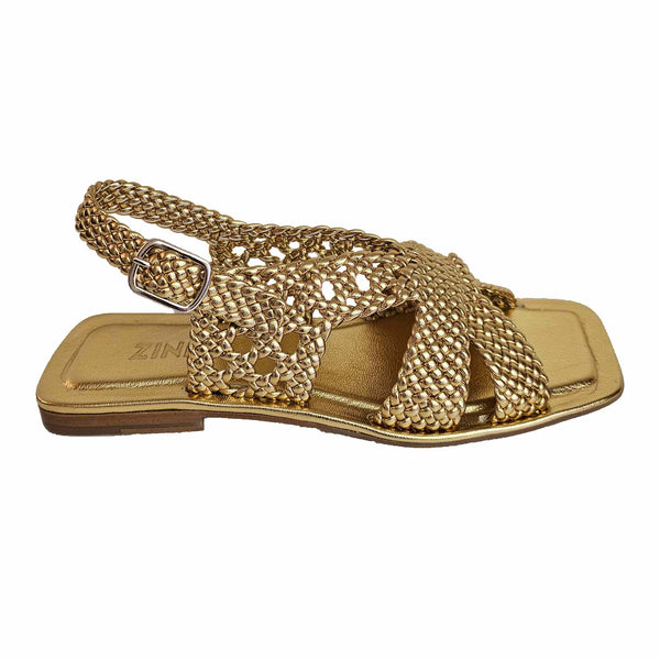 Zinda, flache Sandalette in Gold