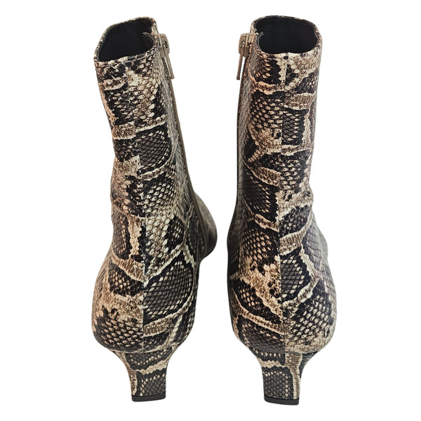 ZINDA, spitze Stiefelette mit Snakeprint